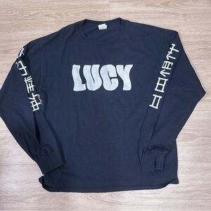 Lucy Black Long Sleeve Tee with White Graphics